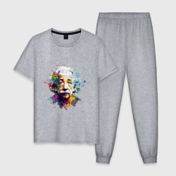 Мужская пижама хлопок Альберт Эйнштейн в ярких цветах
