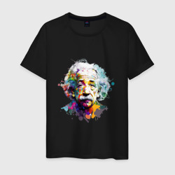 Мужская футболка хлопок Альберт Эйнштейн в ярких цветах