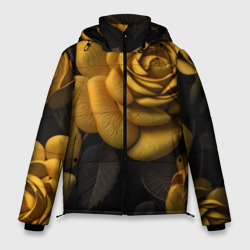 Мужская зимняя куртка 3D Oранжевые розы