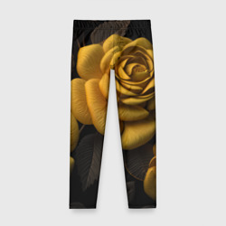 Детские леггинсы 3D Oранжевые розы