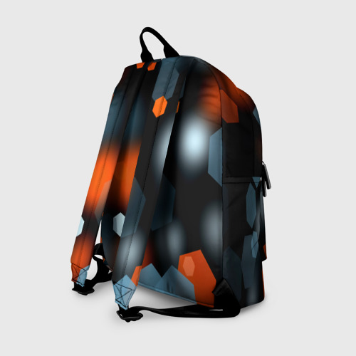 Рюкзак 3D с принтом Блики света абстракция, вид сзади #1