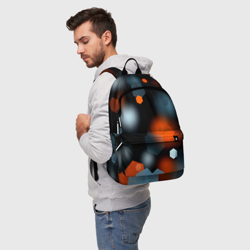Рюкзак 3D с принтом Блики света абстракция, фото на моделе #1