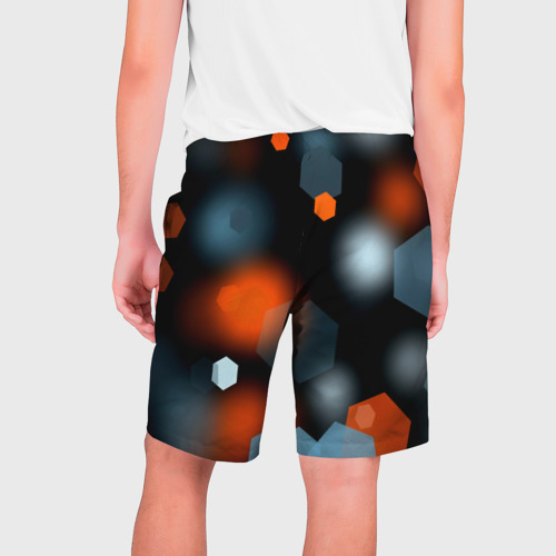 Мужские шорты 3D с принтом Блики света абстракция, вид сзади #1