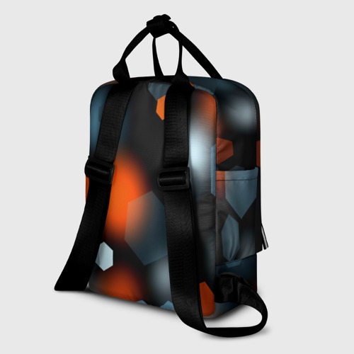 Женский рюкзак 3D с принтом Блики света абстракция, вид сзади #1