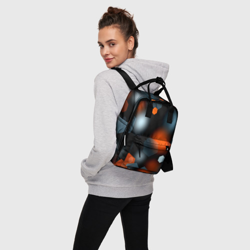 Женский рюкзак 3D с принтом Блики света абстракция, вид сбоку #3