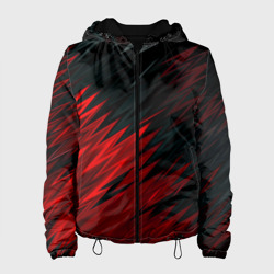Женская куртка 3D Черно-Красная штриховка
