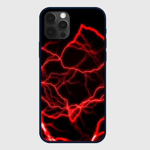 Чехол для iPhone 12 Pro с принтом Молнии гроза ночь, вид спереди #2