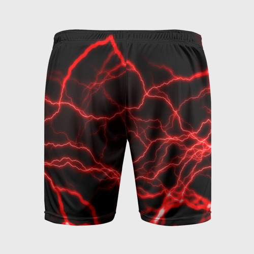 Мужские шорты спортивные с принтом Молнии гроза ночь, вид сзади #1