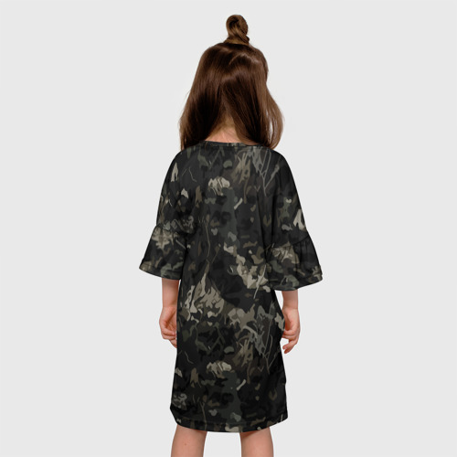 Детское платье 3D с принтом Вельш-корги-пемброк спецназ, вид сзади #2