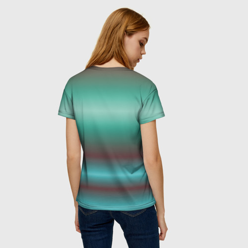 Женская футболка 3D с принтом Диджей в градиенте, вид сзади #2
