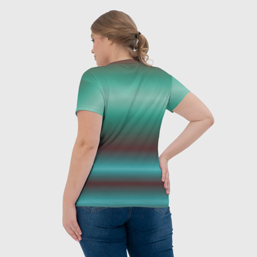 Женская футболка 3D с принтом Диджей в градиенте, вид сзади #2