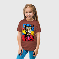 Детская футболка хлопок Леопард Сальвадор Дали - нейросеть - коллаборация - фото 2