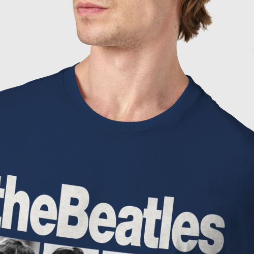 Мужская футболка хлопок The Beatles rock, цвет темно-синий - фото 6