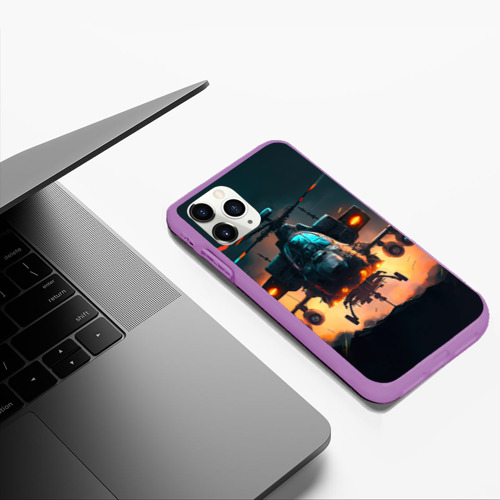 Чехол для iPhone 11 Pro Max матовый Вертолет Ка 2 - Ai, цвет фиолетовый - фото 5