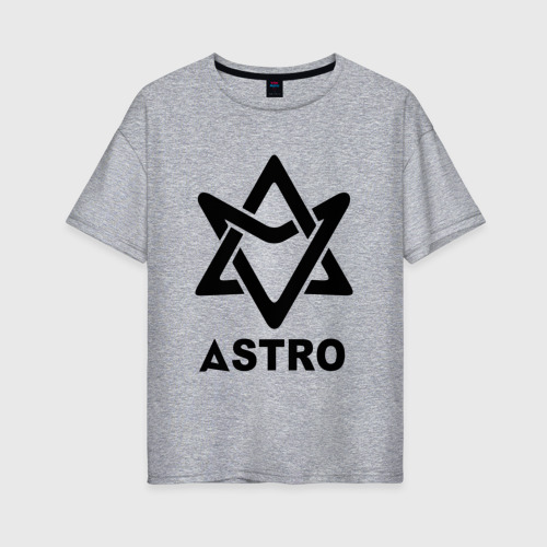 Женская футболка хлопок Oversize с принтом Astro black logo, вид спереди #2