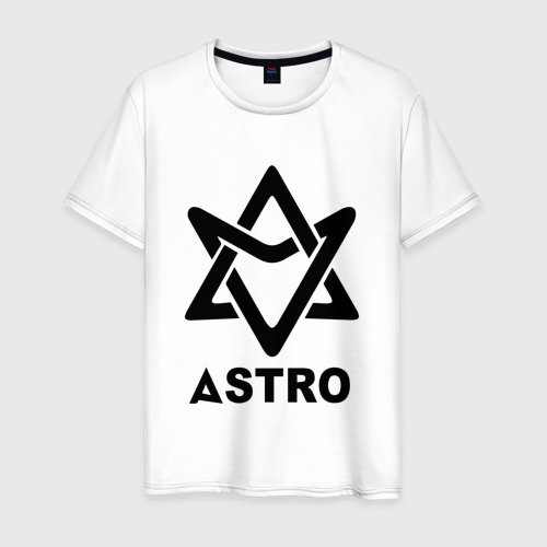 Мужская футболка хлопок с принтом Astro black logo, вид спереди #2