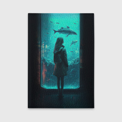 Обложка для автодокументов Девушка и аквариум
