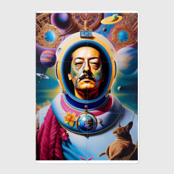 Магнитный плакат 2Х3 Космонавт Сальвадор Дали - нейросеть