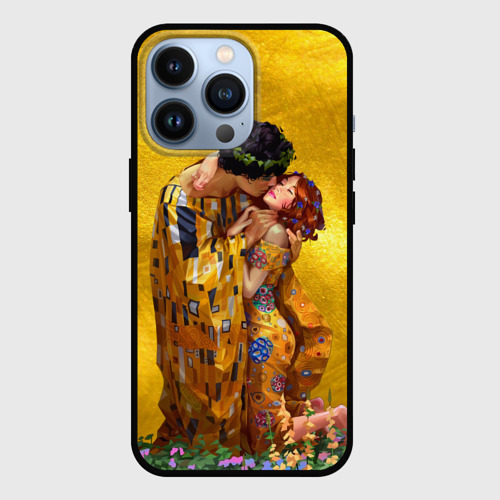 Чехол для iPhone 13 Pro Густав Климт Поцелуй, цвет черный