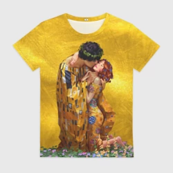 Женская футболка 3D Густав Климт Поцелуй