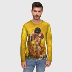 Мужской лонгслив 3D Густав Климт Поцелуй - фото 2