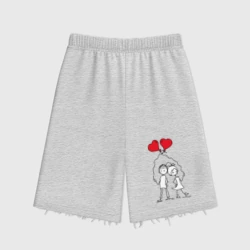 Женские шорты oversize футер хлопок Влюбленные с шариками