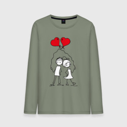 Мужской лонгслив хлопок Влюбленные с шариками