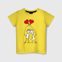 Детская футболка хлопок Влюбленные с шариками