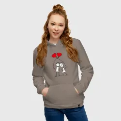 Женская толстовка хлопок Влюбленные с шариками - фото 2