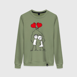 Женский свитшот хлопок Влюбленные с шариками