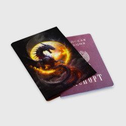 Обложка для паспорта матовая кожа Звездный дракон - фото 2