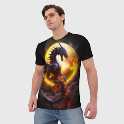Мужская футболка 3D Звездный дракон - фото 2