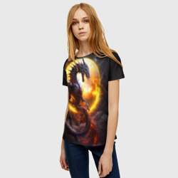 Женская футболка 3D Звездный дракон - фото 2