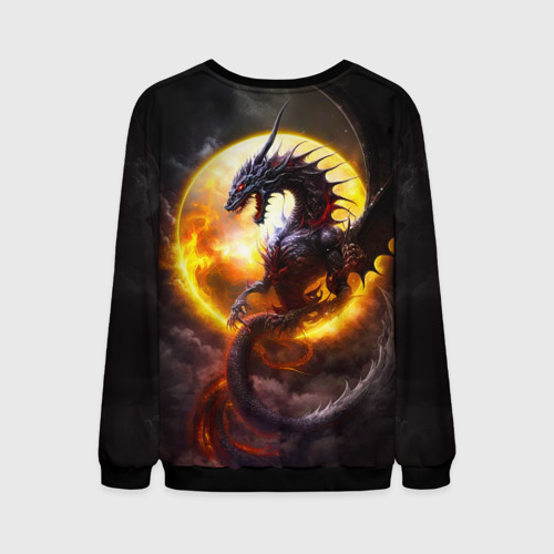 Мужской свитшот 3D Звездный дракон, цвет черный - фото 2