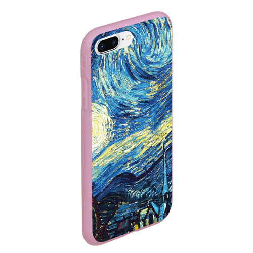 Чехол для iPhone 7Plus/8 Plus матовый Van Gogh - The starry night, цвет розовый - фото 3