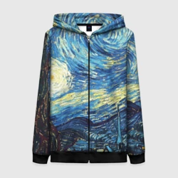 Женская толстовка 3D на молнии Van Gogh - The starry night