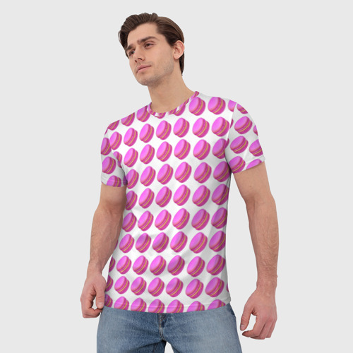 Мужская футболка 3D с принтом Макароны паттерн, фото на моделе #1