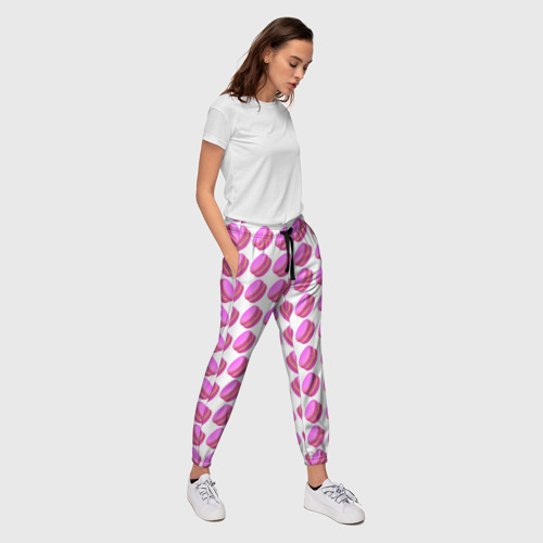 Женские брюки 3D с принтом Макароны паттерн, вид сбоку #3