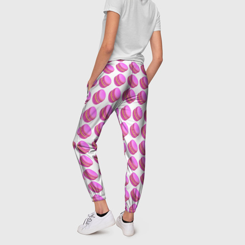 Женские брюки 3D с принтом Макароны паттерн, вид сзади #2
