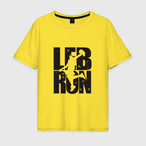 Мужская футболка хлопок Oversize с принтом Lebron Dunk, вид спереди #2