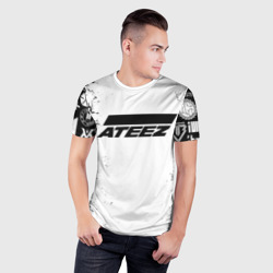 Мужская футболка 3D Slim Ateez black and white - фото 2