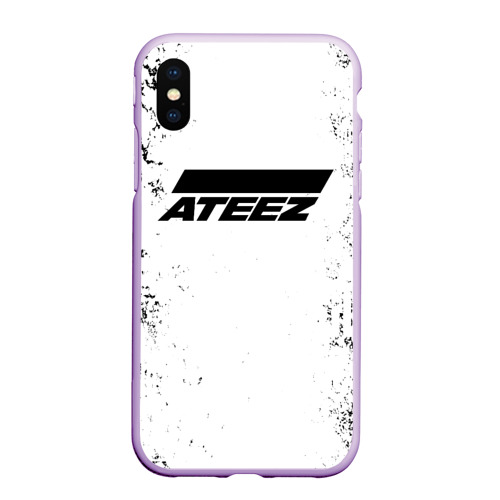 Чехол для iPhone XS Max матовый Ateez black and white, цвет сиреневый