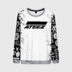 Мужской свитшот 3D Ateez black and white