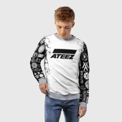 Детский свитшот 3D Ateez black and white - фото 2