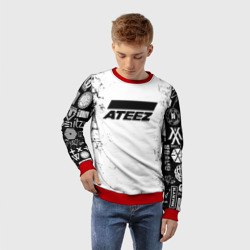 Детский свитшот 3D Ateez black and white - фото 2