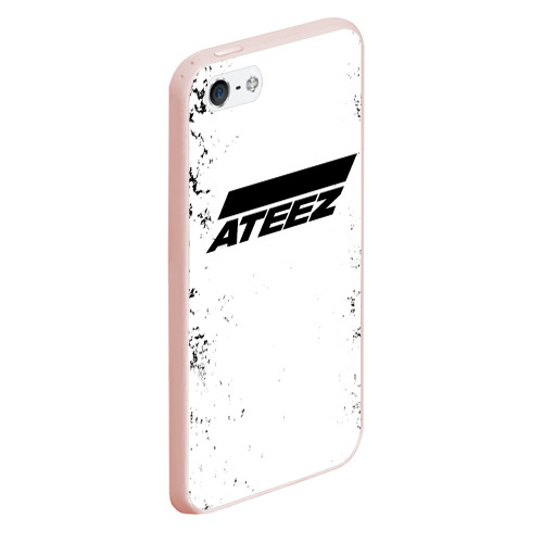 Чехол для iPhone 5/5S матовый Ateez black and white, цвет светло-розовый - фото 3