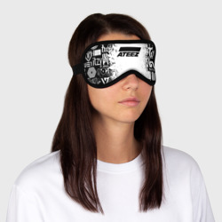 Маска для сна 3D Ateez black and white - фото 2