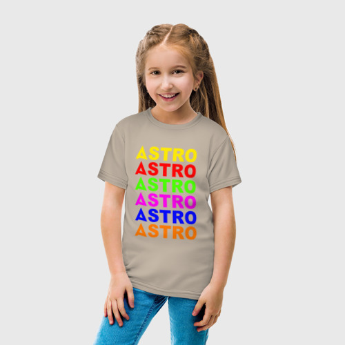 Детская футболка хлопок с принтом Astro color logo, вид сбоку #3