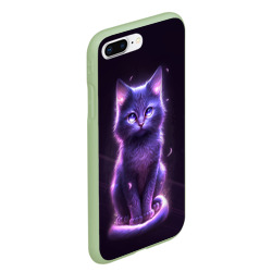 Чехол для iPhone 7Plus/8 Plus матовый Неоновый котик в лесу - фото 2