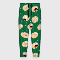 Мужские брюки 3D Картофелины с лицом кричат: мемы на зеленом фоне